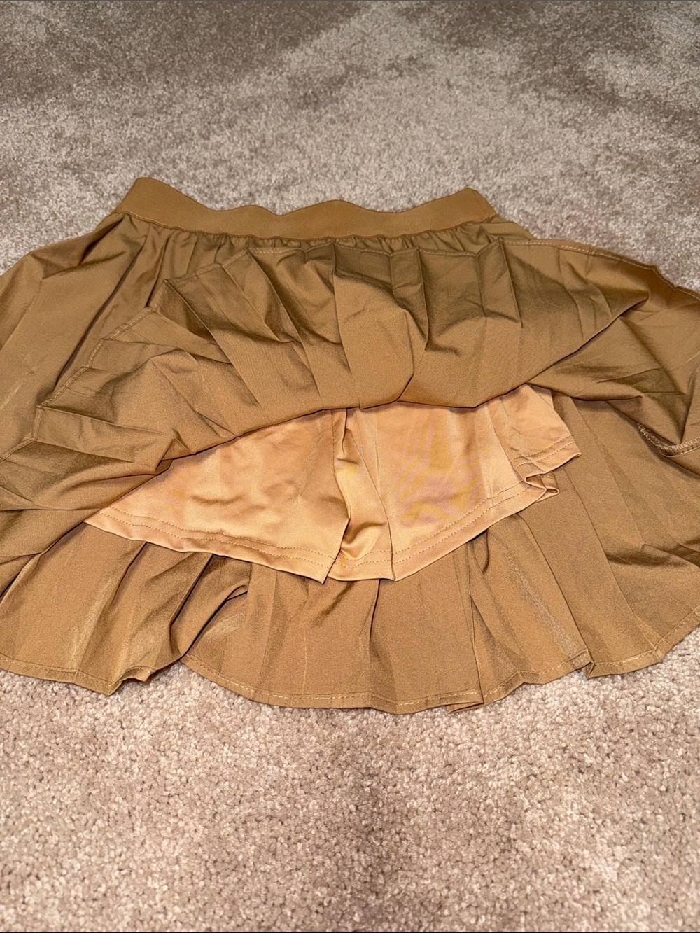 NWOT Pleated A-Line Skirt in Dark Khaki - Picture 2 of 2